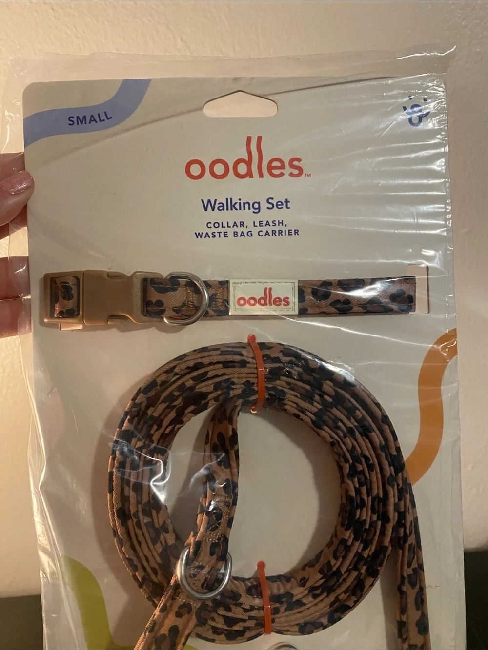 Oodles Multi-Colored Leopard Print Dog Walking 3 Piece Set Small
